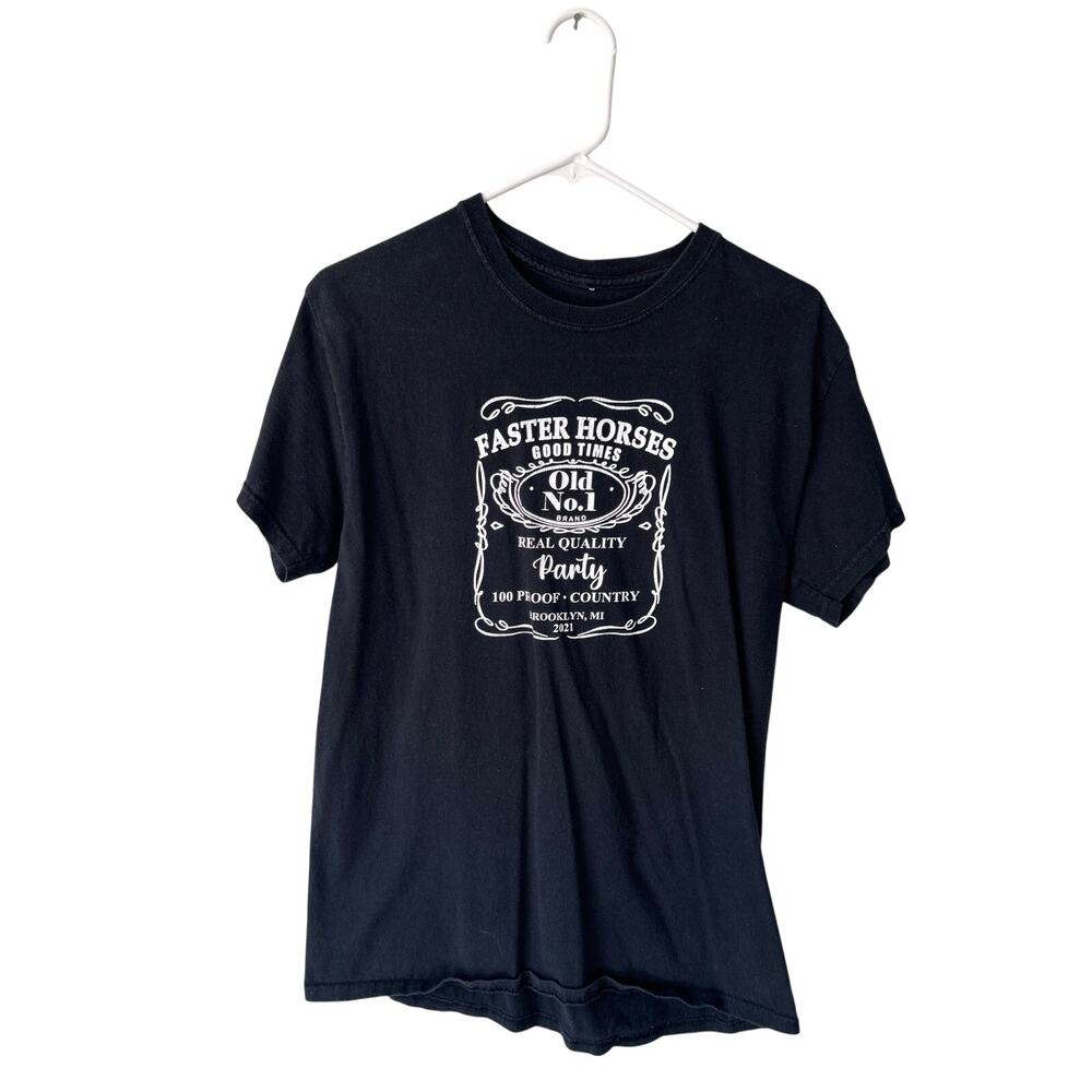 Faster Horses Black 2021 Festival Short Sleeve Tee Small